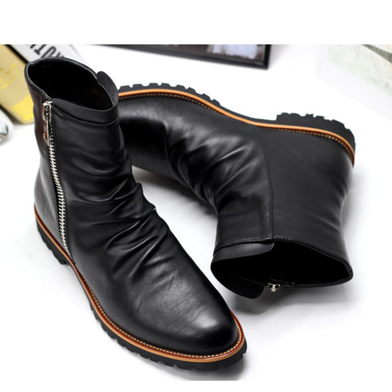 mens black leather dress boots