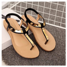 Beautiful Women Sandals 2016 Flat Sandals Sequined Black Summer Shoes Women Sandals