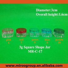 Fedex Free Shipping 350pcs 3g jar empty plastic cream jar,nail art glitter dust powder case,cream pot bottle case, sample jar 3g
