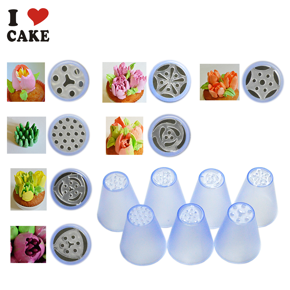 Living Room Decorator Tips 7pcslot russian tulip plastic icing piping nozzles making flower mold pastry decorating tips cake cupcake decorator on aliexpress