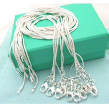 wholesale (16 18 20 22 24inches) Beautiful fashion 925 sterling silver charm 1MM snake chain Necklace TOP quality  jewelry