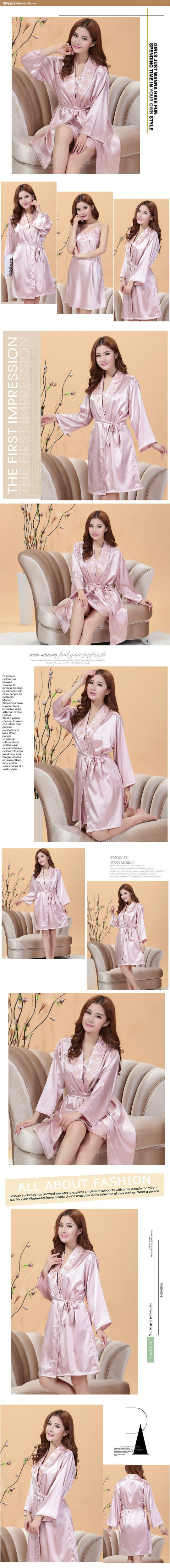 New Popular Women Sweet Style Rayon Nightgown Ladies Sexy Silk Pajamas Sleepwear Free Shipping_1