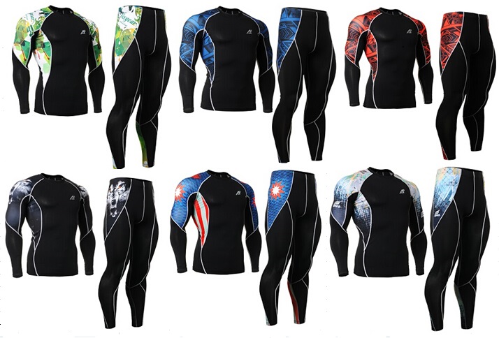 Brand Men s Compression Shirts Fitness Exercise Base Layer Tights Bodybuilding Training gym Running MMA Tops