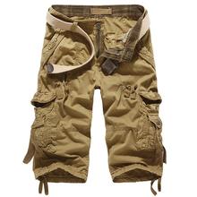New 2016 brand men’s casual loose cargo shorts men large size multi-pocket military short pants overalls 6 colors No Belt K098