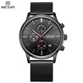 MEGIR Men Watches Stainless Steel Mesh Strap Band Waterproof Quartz Watch Solid Color Fashion Simple Stylish