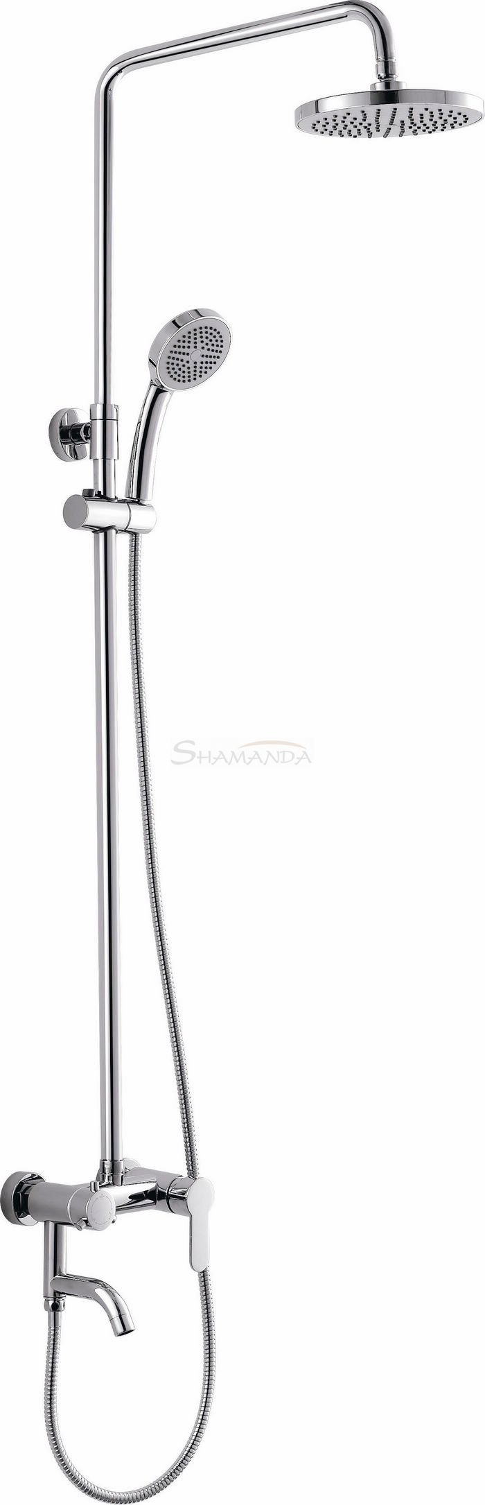 Free shipping Bathroom Luxury Wall Mounted Bathtub and Square Rain Shower Faucet Set Mixing Chrome Tap 17061 [5 years warranty]