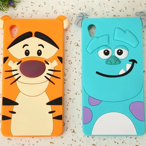 Cute Cartoon Monsters Soft Silicon Protective Cover Phone Case for Sony Xperia M4 Aqua Free Shipping