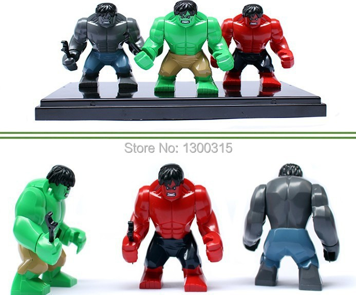 240pcs/lot 0144-0146 Super Heroes Avengers Large Hulk/Red Hulk/Green Hulk/Grey Hulk Mini action figure building block set