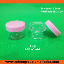 Free Shipping 100+2pcs 15ml 15g Plastic Cream Jars with lids, 15g Plastic Jars Empty Cosmetic Containers for Cosmetics Packaging