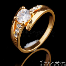 2015 new arrive 18K Gold plated luxury Rhinestone brand design fashion wedding rings jewelry 3 colors