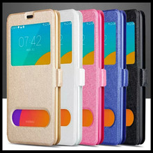 High quality PU leather double window silk grain cell phone holster Case For Lenovo K3 Case  Free shipping