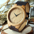 BOBO BIRD New arrival japanese miyota 2035 movement wristwatches genuine leather bamboo wooden watches for men