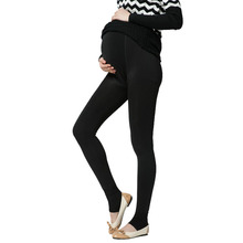 Plus Velvet Thickening Winter Maternity Leggings Pants Clothes For Pregnant Women Warm High Waist Suspender Pregnancy Trousers