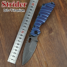 2015 de la alta calidad Strider D2 acero lámina TC4 titanium cuchillo plegable táctico de la supervivencia camping herramientas del envío libre