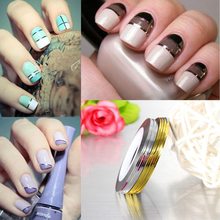10pcs Nail Art Tips Rolls Striping Tape Line Stickers Manicure Accessories Beauty Tools Gold Silver To Choose Free Shipping