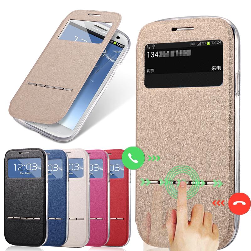 Luxury View Window Case For Samsung Galaxy S3 i9300 Flip Matte Leather Phone Bag Cover For
