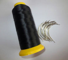 1 PC Black Polyester thread Sewing thread hair extension sewing thread with gift 24 pcs C needle