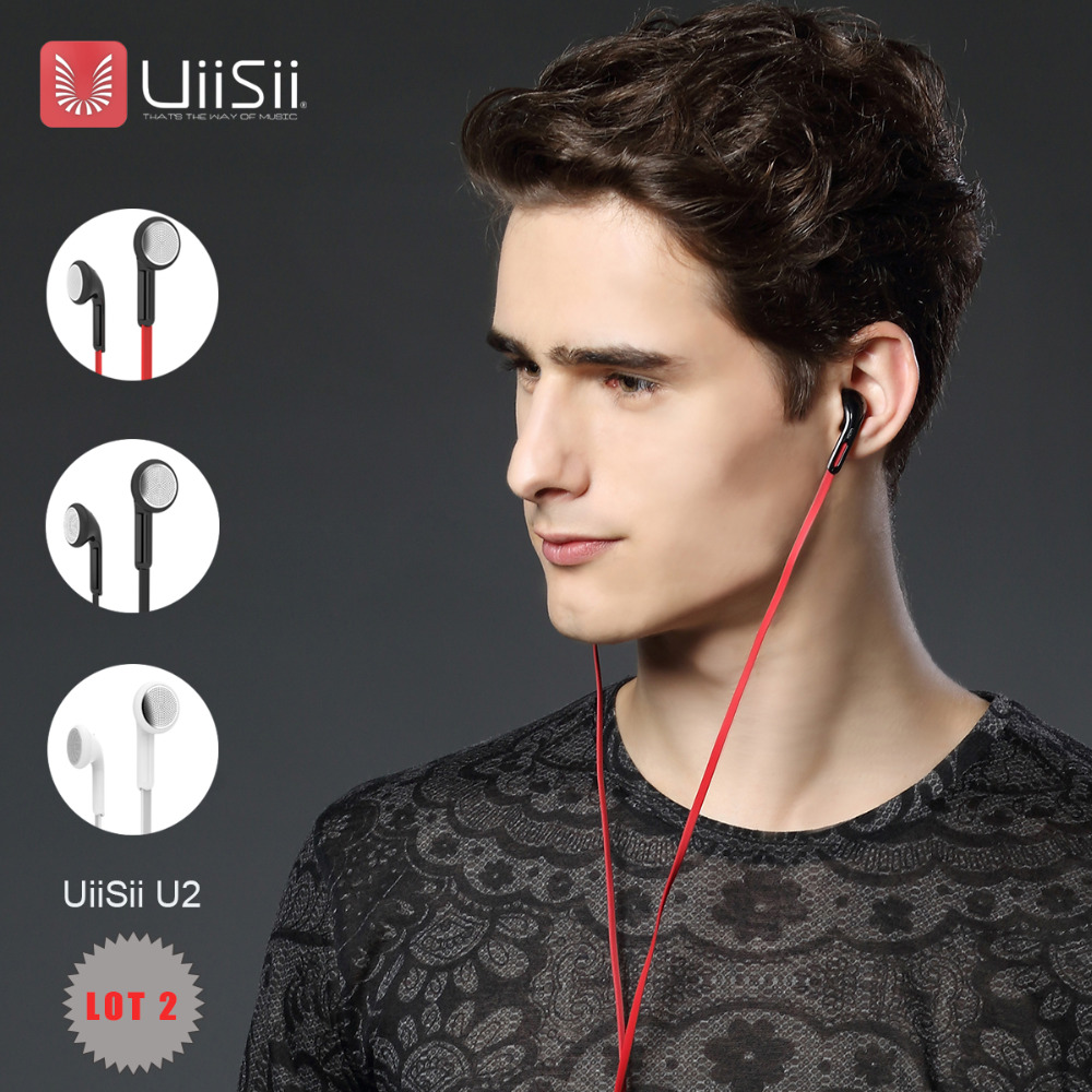 Lot 2 UiiSii U2 Earphone with Microphone 3 5mm Stereo Surround Sound Fashion font b Earbud