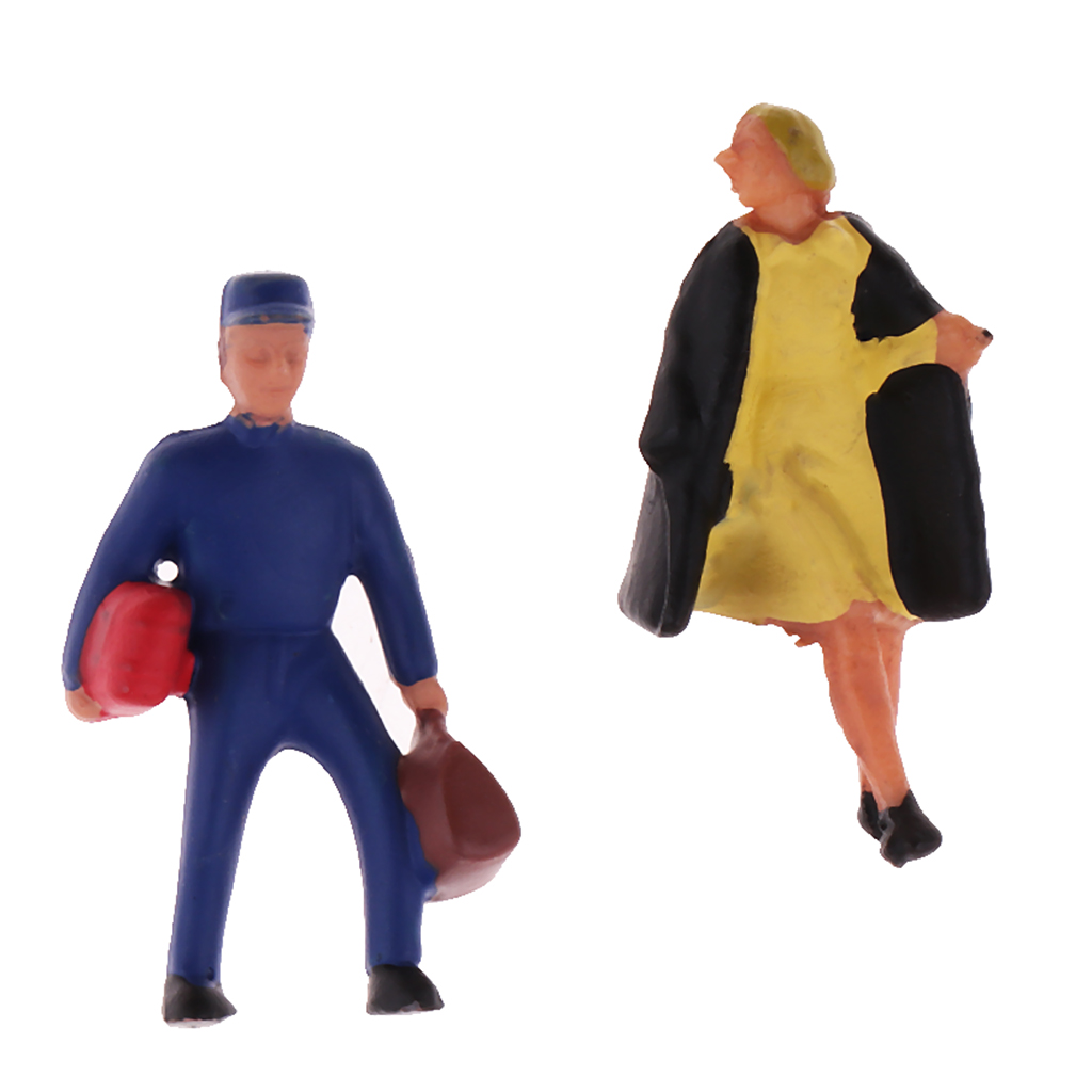 6Pcs 1//87 Scale Painted Model Passenger People Figures Architectural Scenery
