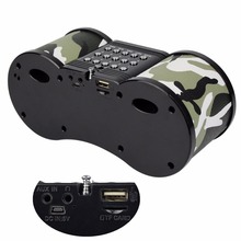 HOT Camouflage Stereo FM Radio USB TF Card Speaker MP3 Music Player FM Radio with Remote