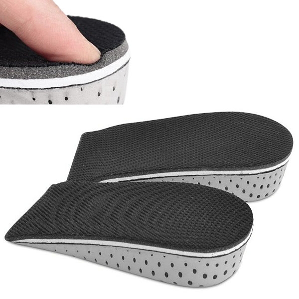 Top Unisex Soft Elastic Ventilate Heel Height Increase Insoles Insert Cushions *2014