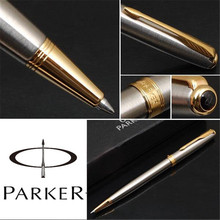 1pcs/lot Stationery Parker Pen Sonnet Roller Pen Caneta Ballpoint Rough Black Pen Silver Clip Office Supplies Gift 13.8*1.3cm