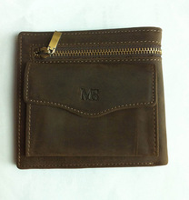 TEMON new arrival brand design crazy horse leather wallet vintage men wallets with coin purse genuine