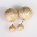 Fashion Jewelry Women Metallic Plated Runway Double Beads Earring Stud New Style Women Accessory Earrings