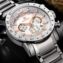 Megir Acero Inoxidable hombres de lujo marca relojes militar hombres de Acero menos JAM TANGAN TRENDI rol _ reloj saat originales hodinky