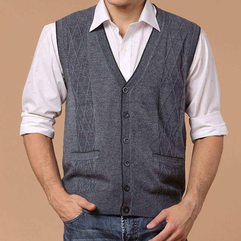 Cashmere knitting mens vest* Active fashion mens sleeveless cardigan sweater vest*Spring/Autumn