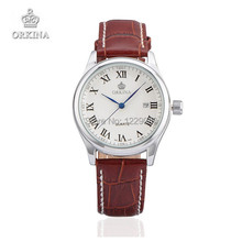 Women Watches ORKINA Brand Leather Quartz Wristwatches Fashion Casual Watches Gift For Ladies Brown Color