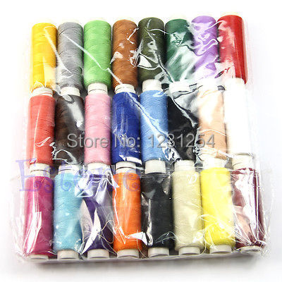 Z101 New 24 Spools set Mixed Colors Polyester All Purpose Sewing Threads Cones Set Hot
