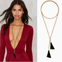 Summer Newest fashion jewelry accessories mix color tassels DIY long chain necklace for couple lovers’ N166