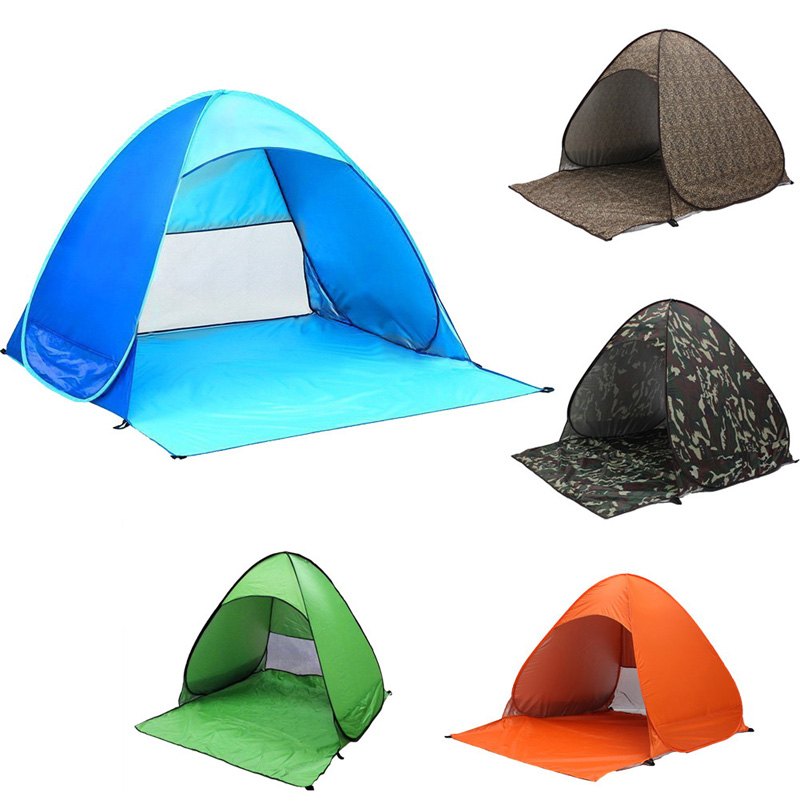 Polyester Fabric with Silver Coating Outdoor Camping Hiking Fishing Beach UV Protection Automatic Tent
