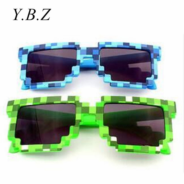 Creeper Minecraft Солнцезащитные Очки 6-15 Y Детские Солнцезащитные Очки Очки Новинка Мозаика Очки Мода Мужчины Женщины Мальчики Девочки Пикселей Eyewares