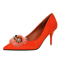 Women Thin High Heels Shallow Mouth Flock Ladies Pumps Party Slip On Fashion Sequins Shoes W01025