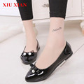 2017 Pointed Toe Flats Women Spring Shoes Crystal Low Heel Summer Sandals Female Soft Black Peas