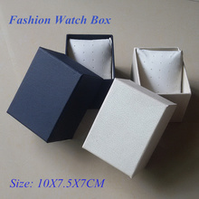 Venta al por mayor de papel caja de reloj nuevo azul y blanco del embalaje caja de regalo caja de tamaño 10 cm * 7.5 cm * 7 cm se puede personalizar LOGO 100