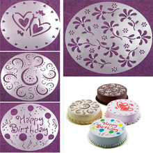 4 Pieces/set Cake Decorating Tools Kitchen Accessories Baking Supplies Cooking Tools PVC Spray Mold Cake Moulds Transfer Mould