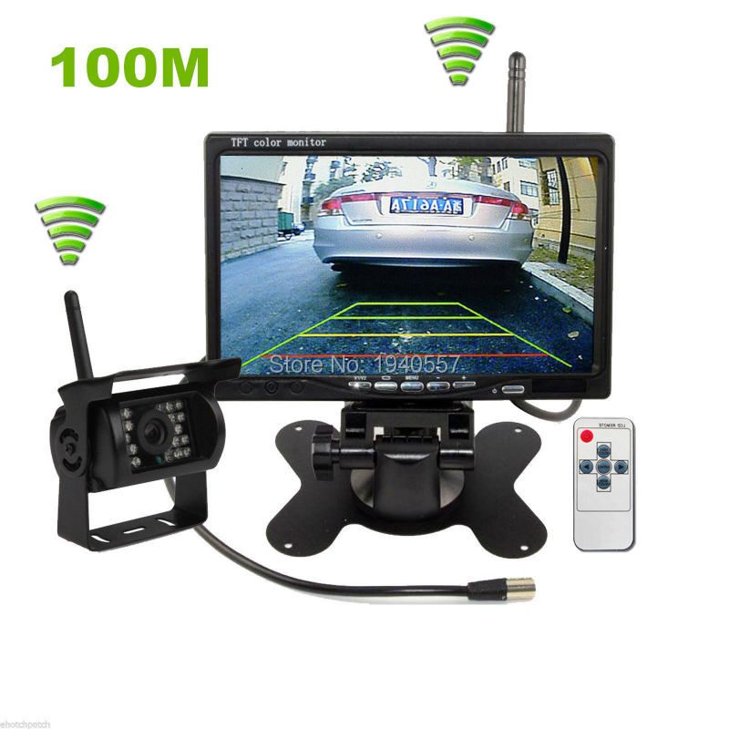 Car Parking Assistance System 100M 2.4 GHz Wireless Rear View Camera + 7 inch TFT LCD Car Monitor Fit for Auto Truck Van Bus Car Parking Assistance System 100M 2.4 GHz Wireless Rear View Camera + 7 inch TFT LCD Car Monitor Fit for Auto Truck Van Bus
