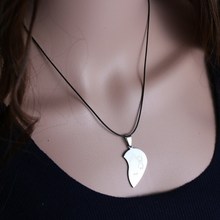 2015 New Jewelry Couple Broken Heart choker Necklaces Black Cord Necklace Stainless Steel Engrave Love You