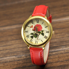 Nuevo estilo de ginebra Vintage mujeres romanos del reloj elegante jardín de flores moda Casual reloj caliente de moda relógio correa reloj de pulsera reloj