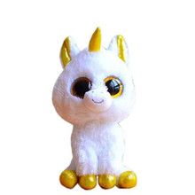 6” Cute White Unicorn Stuffed TY Animals Beanie Boos Big Sparkly Eyes Babies Plush Soft Toys for Children or Collection L95