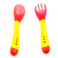2016NEW 2PCS Baby PP Spoon Free Feeding Utensil Adaptable Feeding Utensils Baby Toddler Spoon Flatware Thermochromic