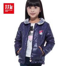 girls coat lace collar polka dot pattern delicate pearl design children winter outwear sweet girls jacket