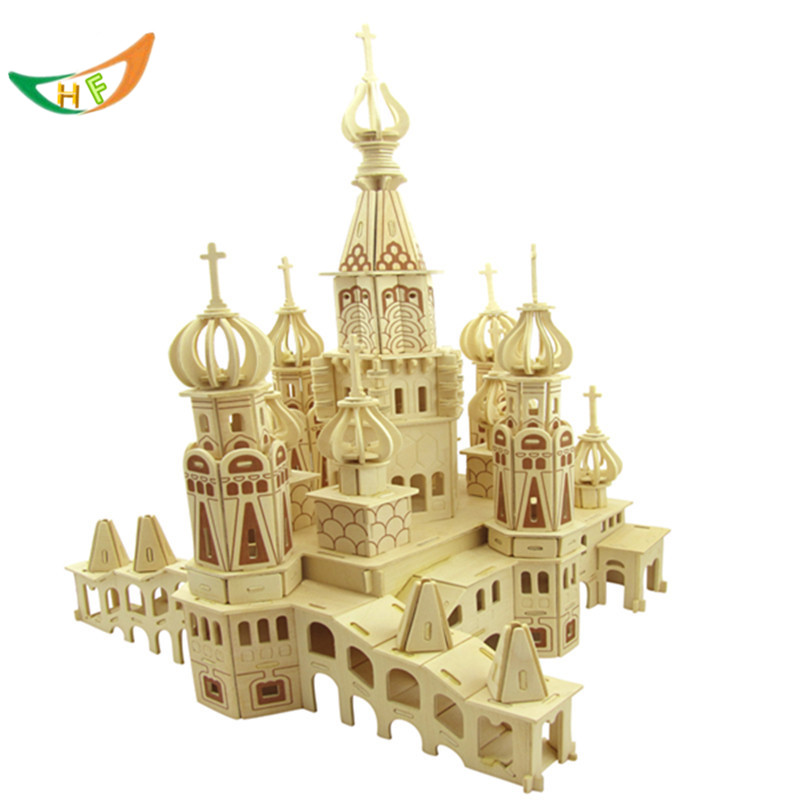 New 2014 Wool assembling toys diy wooden model of three-dimensional puzzle 3d puzzle