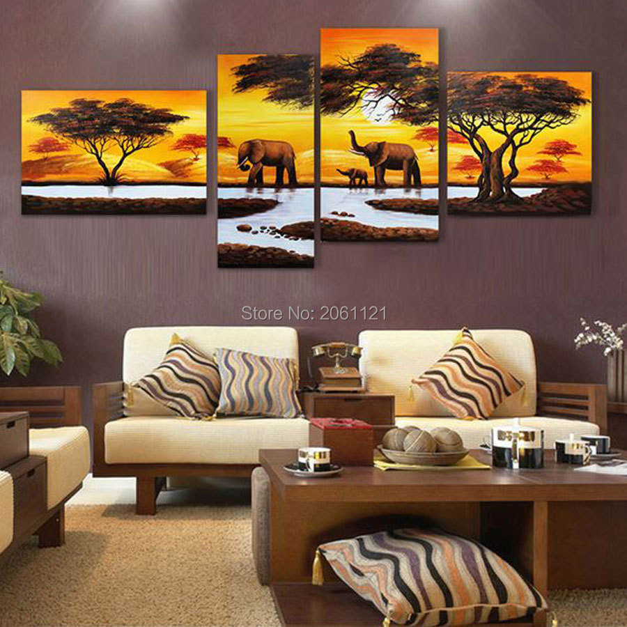 Online kopen wholesale abstract elephant oil painting canvas uit ...