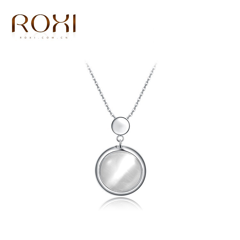 ROXI 2014 Christmas Gift New Fashion Jewelry Platinum Plated Statement Round Opal Necklace For Women Party