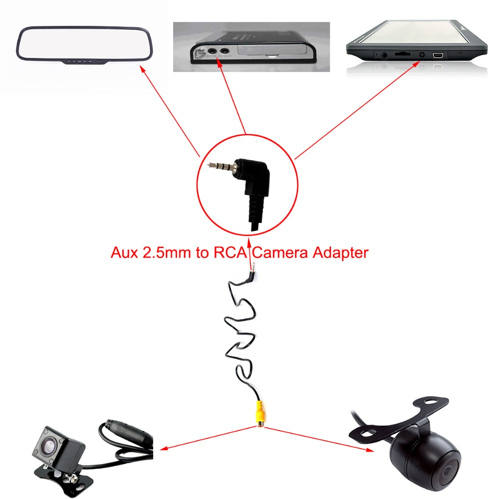 Aux 2 5mm Av In To Rca Female Converter For Gps Tablet Backup Camera 4 Pole Av In Socket 3 Feet Male To Female Video Adapter