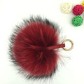 Bag Charm Real Raccoon Fur Ball Keychain Genuine Fox Fur Pompom Keychain Pendant Fox Fur Pompom